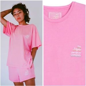 MIGHTY COMPANY Logo Tee Pink with Embroidery NWT